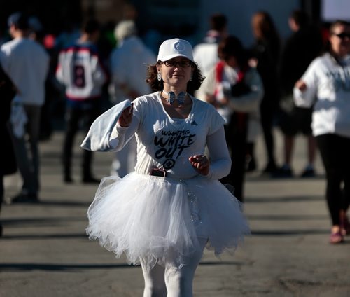 PHIL HOSSACK / WINNIPEG FREE PRESS - Party goers Thursday as fans took to the streets downtown for festivities. - April 18, 2019.