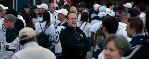 PHIL HOSSACK / WINNIPEG FREE PRESS - Party Organizer Jason Smith at the Whiteout Party Thursday. - April 18, 2019.