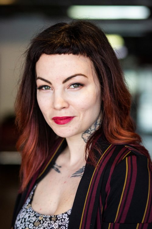 MIKAELA MACKENZIE/WINNIPEG FREE PRESS
Tattoo artist Tesia Rhind poses for a portrait at her tattoo parlour, Red Ronin, in Winnipeg on Tuesday, April 23, 2019. 
Winnipeg Free Press 2019