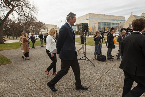 MIKE DEAL / WINNIPEG FREE PRESS
Premier Brian Pallister during an announcement regarding Manitoba150 infrastructure spending that was held in Memorial Park Tuesday afternoon.
190423 - Tuesday, April 23, 2019.