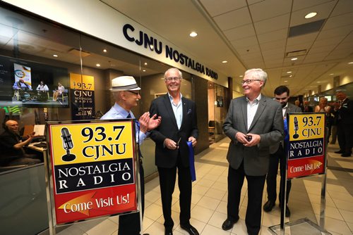 RUTH BONNEVILLE / WINNIPEG FREE PRESS 



LOCAL - new studio CJNU Radio 93.7 FM

Photo of Hartley Richardson President of James Richardson & Sons, centre, and  Rick Frost, Executive Director of The Winnipeg Foundation, right, along with Tom Dercola board president (hat) and Adam Glynn CJNU station manager cut the  ceremonial ribbon at the official launch of the new studio for the CJNU nostalgia Radio Station, at Richardson Centre on Wednesday. 

 
Story: Official Opening of  new studio/office, located on the Concourse of The Richardson Centre on Wednesday, April 24th. 

CJNU Radio 93.7 FM


April 24, 2019