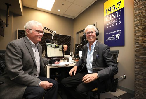 RUTH BONNEVILLE / WINNIPEG FREE PRESS 



LOCAL - new studio CJNU Radio 93.7 FM

Photo of Hartley Richardson, President of James Richardson & Sons, right,  and Rick Frost, Executive Director of The Winnipeg Foundation, at the launch of the new studio for the CJNU nostalgia Radio Station at Richardson Centre on Wednesday. 

 
Story: Official Opening of  new studio/office, located on the Concourse of The Richardson Centre on Wednesday, April 24th. 

CJNU Radio 93.7 FM


April 24, 2019