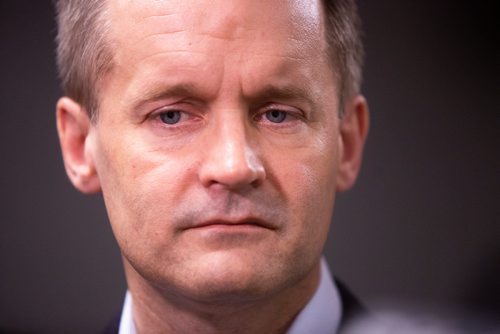 MIKAELA MACKENZIE/WINNIPEG FREE PRESS
Indigenous Services minister Seamus O'Regan discusses Jordan's Principle funding in a scrum with the media at Tina's Safe Haven in Winnipeg on Thursday, April 25, 2019. For Dan Lett story.
Winnipeg Free Press 2019