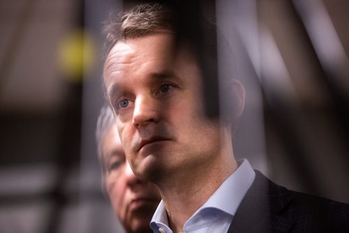 MIKAELA MACKENZIE/WINNIPEG FREE PRESS
Indigenous Services minister Seamus O'Regan discusses Jordan's Principle funding in a scrum with the media at Tina's Safe Haven in Winnipeg on Thursday, April 25, 2019. For Dan Lett story.
Winnipeg Free Press 2019