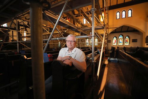 RUTH BONNEVILLE / WINNIPEG FREE PRESS 

FAITH - all saints reno

Story: All Saints Anglican Church is undergoing extensive renovations to interior of sanctuary and repairs to roof after storm damaged roof three years ago. 

Portrait  of Rev. Brent Neumann with scaffolding being built in the sanctuary to prep for repairs on Thursday. 


Brenda Suderman story.

April 25, 2019