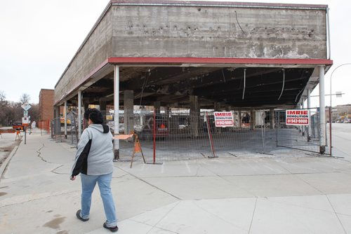 MIKE DEAL / WINNIPEG FREE PRESS
McNaught, the longtime auto dealership, shut down since 2012 and is currently being torn down. The building spent most of its 91 years as a car dealership.
190425 - Thursday, April 25, 2019.