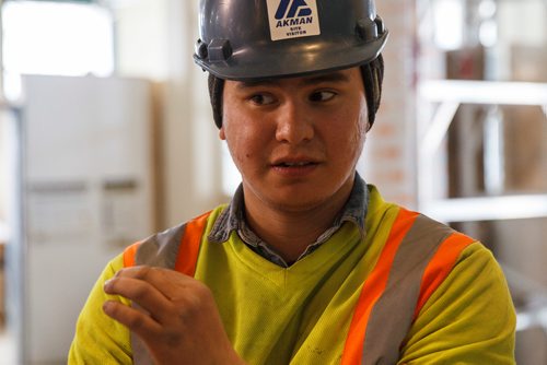 MIKE DEAL / WINNIPEG FREE PRESS
RRC are working with Akman Construction on community outreach during the on-going construction of the RRC Innovation Centre.
Curtis James talks about what it is like working for Atman Construction.
190426 - Friday, April 26, 2019.