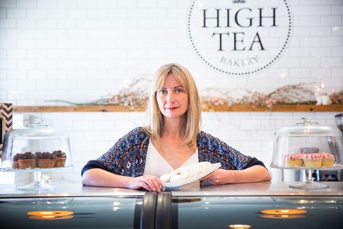 MIKAELA MACKENZIE/WINNIPEG FREE PRESS
Belinda Bigold, owner of High Tea, poses for a portrait with her Imperial cookies in Winnipeg on Thursday, April 25, 2019. For Dave Sanderson story.
Winnipeg Free Press 2019