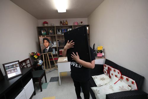 RUTH BONNEVILLE / WINNIPEG FREE PRESS 


Local, Adao Family at  Jimel's Bakery at  660 Sheppard St. location.


Emotional Photo of Imelda Adao whose son Jaime, 17 was killed on March 3 in a violent home invasion, in her office surrounded by photos of her son. 



Ashley Prest  | Reporter

April 26, 2019