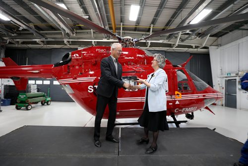 
RUTH BONNEVILLE / WINNIPEG FREE PRESS 

LOCAL - STARS

STARS Winnipeg base - 155 West Hangar Road.
Description:WHAT

Hartley Richardson, President of James Richardson & Sons Limited, receives  gift from Betty Lou Rock, STARS vice president of operations of Manitoba, at press conference announcing  major financial gift to STARS air ambulance  by Richardson & Sons at STARS hangar Friday.

James Richardson & Sons, Limited donated 1 million dollars to STARS Friday.




April 26, 2019 

