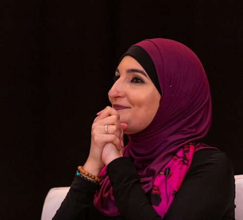 SASHA SEFTER / WINNIPEG FREE PRESS
Racial justice and civil rights activist Linda Sarsour at the Sorry Not Sorry event put on by the Social Planning Council of Winnipeg and the Canadian Muslim Women's Institute held at The Ukranian Labour Temple in Winnipeg.
190426 - Friday, April 26, 2019.