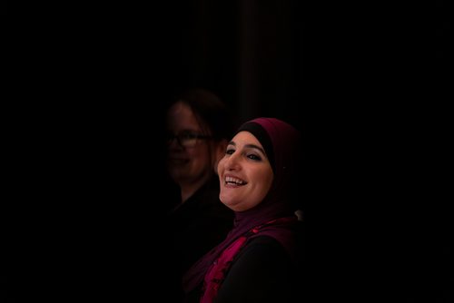 SASHA SEFTER / WINNIPEG FREE PRESS
Racial justice and civil rights activist Linda Sarsour at the Sorry Not Sorry event put on by the Social Planning Council of Winnipeg and the Canadian Muslim Women's Institute held at The Ukranian Labour Temple in Winnipeg.
190426 - Friday, April 26, 2019.