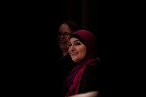 SASHA SEFTER / WINNIPEG FREE PRESS
Racial justice and civil rights activist Linda Sarsour at the Sorry Not Sorry event put on by the Social Planning Council of Winnipeg and the Canadian Muslim Women's Institute held at The Ukranian Labour Temple in Winnipeg.
190426 - Friday, April 26, 2019.