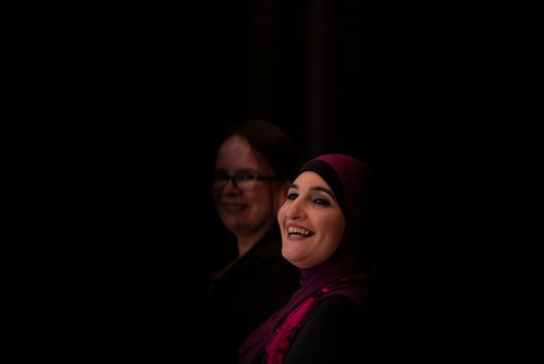 SASHA SEFTER / WINNIPEG FREE PRESS
Racial justice and civil rights activist Linda Sarsour at the Sorry Not Sorry event put on by the Social Planning Council of Winnipeg and the Canadian Muslim Women's Institute held at The Ukranian Labour Temple in Winnipeg.
190426 - Friday, April 26, 2019.