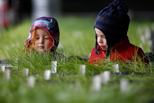 JOHN WOODS / WINNIPEG FREE PRESS
Grace Wilkinson, 2, left, and Jaxon Koens, 3, check out the greenhouse with their mothers at the Fort Whyte Earth Day event in Winnipeg Sunday, April 28, 2019.

Reporter: standup