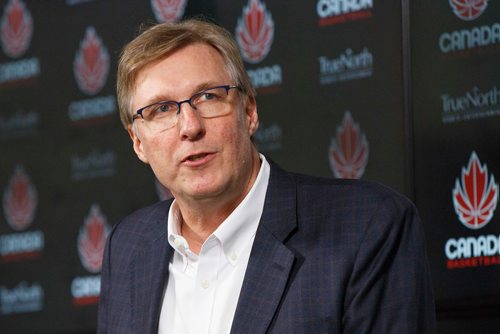 MIKE DEAL / WINNIPEG FREE PRESS
During a press event at Bell MTS Place Monday afternoon Glen Grunwald, President & CEO, Canada Basketball announced that the Senior Men's National Team will face Nigeria at Bell MTS Place in Winnipeg on Friday, August 9.
190429 - Monday, April 29, 2019.