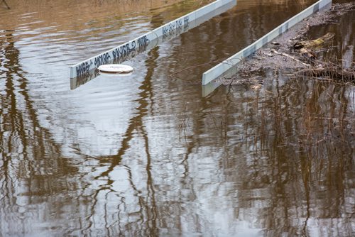 MIKAELA MACKENZIE/WINNIPEG FREE PRESS
The flooded Omand's Creek bridge in Wolseley in Winnipeg on Monday, April 29, 2019. 
Winnipeg Free Press 2019