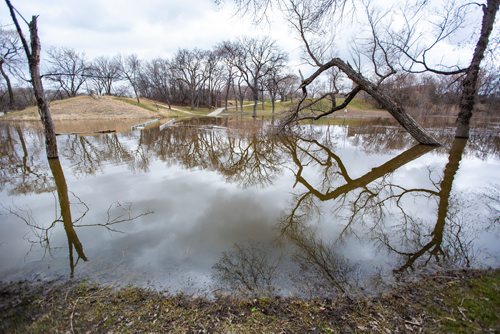 MIKAELA MACKENZIE/WINNIPEG FREE PRESS
The flooded Omand's Creek bridge in Wolseley in Winnipeg on Monday, April 29, 2019. 
Winnipeg Free Press 2019