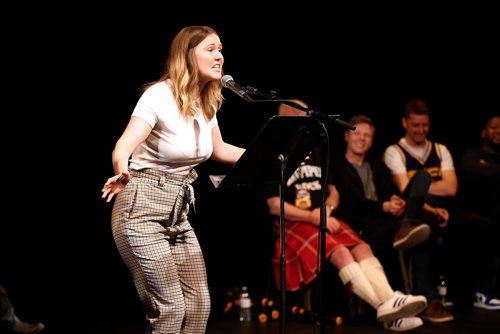 Dana Smith performs at the Winnipeg Comedy Festival show Your Hoods A Joke at The Gas Station Theatre in Winnipeg Monday, April 29, 2019. .

Reporter: ?