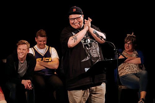 Paul Rabliauskas performs at the Winnipeg Comedy Festival show Your Hoods A Joke at The Gas Station Theatre in Winnipeg Monday, April 29, 2019. .

Reporter: ?