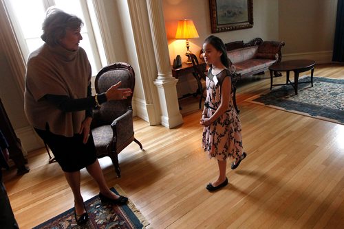 PHIL HOSSACK / WINNIPEG FREE PRESS -  STAND-UP - 9yr old Pheonix Chartier is met by Lt Governor Janice Filmon and her husband Gary at Government House Tuesday prior to receiving her Lifesaving Societys Rescue Commendation. See release details below. - April 30, 2019. 

Saskatchewan River, Grand Rapids, MB
Jaylynn Chartier, Phoenix Chartier, Eden Rose Walker
On July 6, 2018, Jaylynn Chartier, age 8, Phoenix Chartier, age 9, and Eden Rose Walker, age 11, were out skipping rocks on the Saskatchewan River in Grand Rapids, MB. They noticed a five year old girl from the community floating face down in the river.
The girls did not hesitate to help out, and while one of them managed to get the smaller child to shore, the others tried to find an adult to assist in the situation. An unidentified adult was found who went to call EMS, while two of the girls performed CPR on the unconscious and non-breathing five year old. The girls had never taken first aid or rescue training, but had learned CPR from watching a movie. The five year old was taken to the community health centre and then further medical attention. She survived and has made a full recovery.
For their quick thinking and bravery in undertaking a rescue despite having no formal training, Jaylynn Chartier, Phoenix Chartier and Eden Rose Walker are deserving of recognition with the Lifesaving Societys Rescue Commendation.
