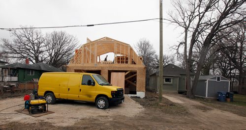 PHIL HOSSACK / WINNIPEG FREE PRESS - In fill housing, Glenwood, new construction on Morrier seen from behind. - May1, 2019.