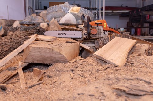 SASHA SEFTER / WINNIPEG FREE PRESS
A pile of scrap wood and sawdust in the WPG Timber Co. warehouse in Winnipeg's Chevrier neighbourhood.
190501 - Wednesday, May 01, 2019.