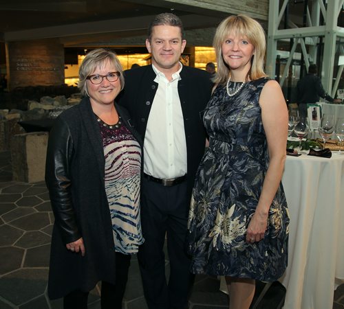 JASON HALSTEAD / WINNIPEG FREE PRESS

L-R: Pulford Community Living Service board members Joanne Van Dyck, Fred Pennell and Shannon Corbett at Pulford Community Living Services' Pairings With Pulford fundraising event at the Canadian Museum for Human Rights on April 5, 2019. (See Social Page)
