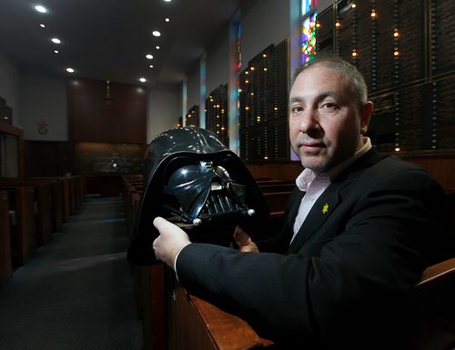 PHIL HOSSACK / WINNIPEG FREE PRESS - Rabbi Anibal Mass poses with his Darth Vader Helmet, see Brenda Suderman's story. - May2, 2019.