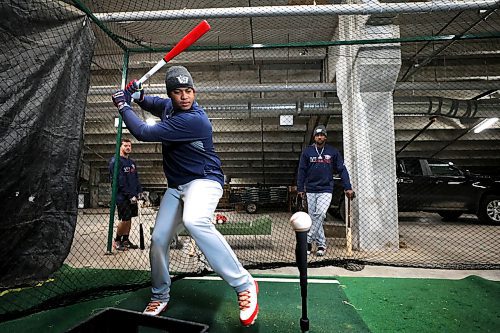 RUTH BONNEVILLE / WINNIPEG FREE PRESS 

SPORTS - Goldeyes
Shaw Park

Goldeyes new outfielder, #4 James Harris, practices in the indoor batting cage as  #24 Willy Garcia waits in background at Shaw Park Friday.   

Description: story for Saturday's paper on how the Goldeyes look heading into the 2019 season. 


See Taylor's story.


May 3, 2019

