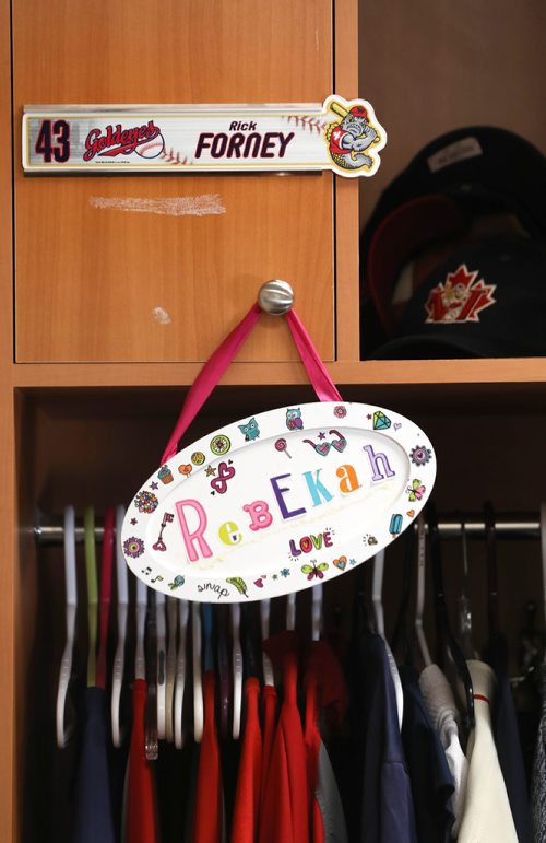 RUTH BONNEVILLE / WINNIPEG FREE PRESS 

SPORTS - Goldeyes
Shaw Park


Photos taken during McIntyre's  sit down interview with Goldeyes skipper Rick Forney, in his office as he talks about his 23rd season.

Photo of Forney's locker box with a hanging picture made by his daughter in her younger years.


See Mike McIntyre's  column to run in Saturdays paper.

May 3, 2019

