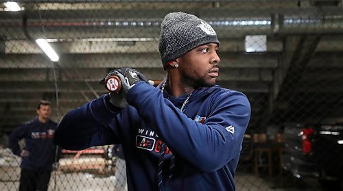 RUTH BONNEVILLE / WINNIPEG FREE PRESS 

SPORTS - Goldeyes
Shaw Park

Goldeyes new outfielder, #24 Willy Garcia practices in the indoor batting cage at Shaw Park Friday.   

Description: story for Saturday's paper on how the Goldeyes look heading into the 2019 season. 


See Taylor's story.


May 3, 2019

