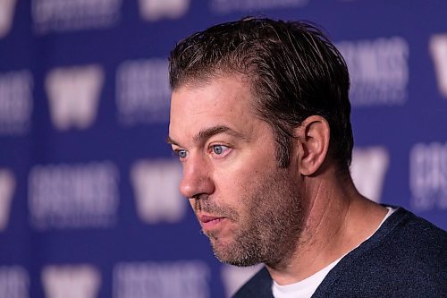 SASHA SEFTER / WINNIPEG FREE PRESS
Winnipeg Blue Bombers General Manager Kyle Walters discuses the outcome of the CFL Draft with media at Investors Group Field.
190503 - Friday, May 03, 2019.