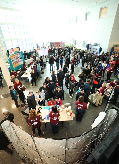 RUTH BONNEVILLE / WINNIPEG FREE PRESS 


Photo of the atrium area filled with the public taking part in the virology labs open house Saturday.  

VIROLOGY LAB:  Canadas only Biosafety Level 4 infectious disease facility held a open house for its 20th anniversary of the Canadian Science Centre for Human and Animal Health Saturday.   

See Bill Redekop story. 

May 4, 2019


