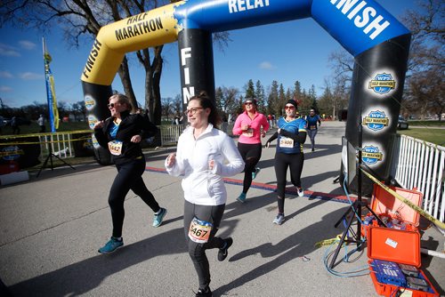 JOHN WOODS / WINNIPEG FREE PRESS
Runners finish the Winnipeg Police Service Half Marathon at Assiniboine Park in Winnipeg Sunday, May 5, 2019.

Reporter: Alex