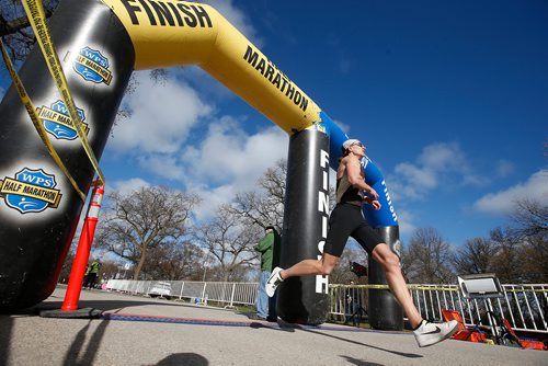 JOHN WOODS / WINNIPEG FREE PRESS
Nickolas Kosmenko wins the Winnipeg Police Service Half Marathon with a time of 1:12:15.7 at Assiniboine Park in Winnipeg Sunday, May 5, 2019.

Reporter: Alex