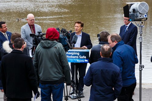 MIKE DEAL / WINNIPEG FREE PRESS
Infrastructure Minister Ron Schuler announced Monday morning that after recommendations made following an a review done in collaboration with municipalities an improved provincial disaster financial assistance (DFA) program has been reached. 
190506 - Monday, May 06, 2019.