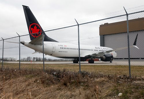 PHIL HOSSACK / WINNIPEG FREE PRESS - An Air Canada Boeing 737 Max 8 sits at the old Air Canada Maintenance Hangar in Winnipeg. - May 6, 2019.