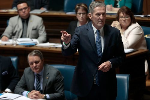 PHIL HOSSACK / WINNIPEG FREE PRESS - Premier Brian Pallister speaks as MLA's gathered  in session at Question Period Tuesday. See Larry Kusch story.  - May 7, 2019.