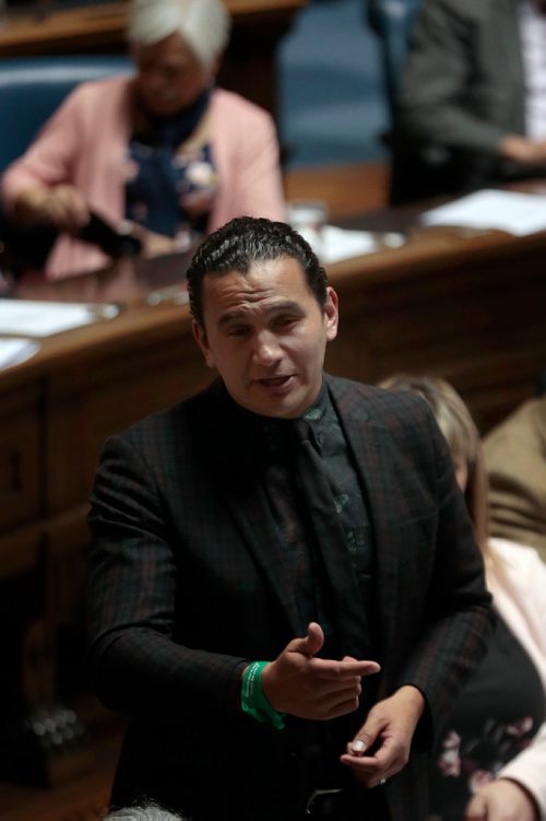 PHIL HOSSACK / WINNIPEG FREE PRESS - Opposition NDP Leader Was Kinew speaks as MLA's gathered  in session at Question Period Tuesday. See Larry Kusch story.  - May 7, 2019.