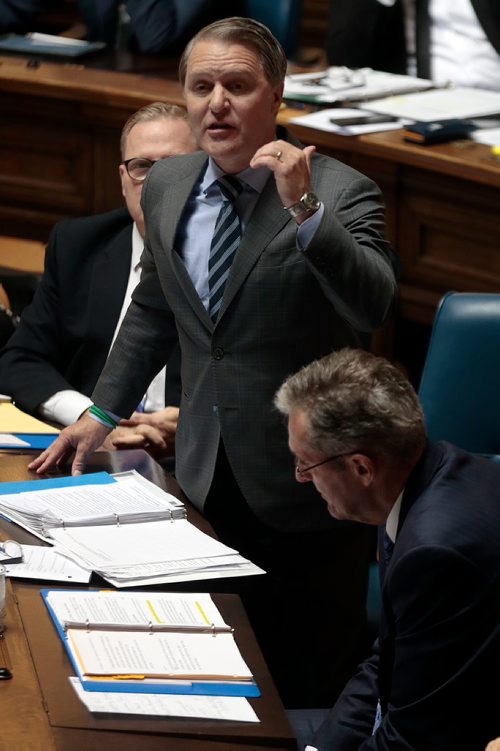 PHIL HOSSACK / WINNIPEG FREE PRESS - Minister of Health Seniors and Active Living rises as MLA's gathered  in session at Question Period Tuesday. See Larry Kusch story.  - May 7, 2019.