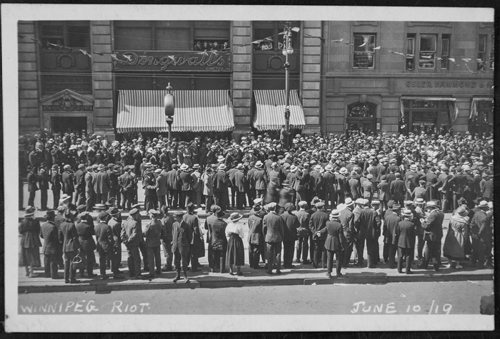 Archives of Manitoba
R v. Ivens exhibit 900
June 10, 1919
"Crowd on Portage Ave"


Winnipeg General Strike, 1919