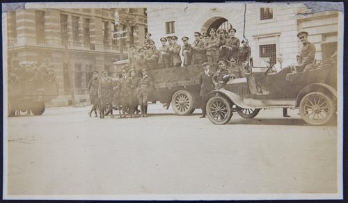 Archives of Manitoba
Photographs of the Winnipeg General Strike including some with Robert Peel Dennistoun pictured
21 June 1919
Includes photographs of the mounted police and volunteers on Main Street, 21 June 1919

"Volunteers on Main Street"
Winnipeg General Strike, 1919
N7542
