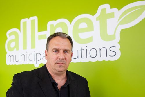 MIKE DEAL / WINNIPEG FREE PRESS
Vern Sabeski managing partner at software company, All-Net.ca. 
All-Net unrolled software a year ago that transmits the emergency alert system, which until now only goes to cell phones, to land phones. This is particularly helpful for elderly people without cell phones as well as for rural people who often have shoddy cell coverage in their area.
The company was monitoring their systems during the test of the nation-wide emergency alert system that happened at 1:55 p.m. Wednesday.
190508 - Wednesday, May 08, 2019.