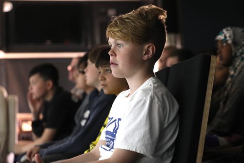 RUTH BONNEVILLE / WINNIPEG FREE PRESS 

LOCAL - Simon Wiesenthal Centers Tour for Humanity Comes to Mulvey School in Winnipeg.

Mulvey student, Benny Sutherland-Dyck watches the video with his fellow classmates while in class on the Humanity Bus on Thursday.  

More info:
On May 9 and 10, students in Winnipeg will welcome the acclaimed Tour for Humanity (@TourForHumanity) bus from the Friends of Simon Wiesenthal Center for Holocaust Studies (FSWC). 
The Tour for Humanity is a 30-seat, wheelchair accessible, state-of-the-art, technologically advanced mobile human rights education centre that teaches students, educators, community leaders, and front-line professionals about topics of diversity, democracy, and Canadian civic rights and responsibilities.

 

Ashley Prest story.

May 9, 2019

