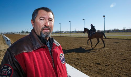 MIKE DEAL / WINNIPEG FREE PRESS
Trainer Juan Pablo Silva at the Assiniboia Downs track Thursday morning. 
190509 - Thursday, May 09, 2019.
See George Williams story