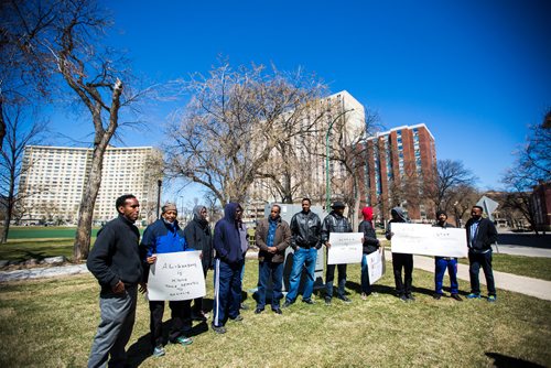 MIKAELA MACKENZIE / WINNIPEG FREE PRESS
A rally against deportation of Somalis at Central Park in Winnipeg on Thursday, May 9, 2019.  The demonstration was instigated by CBSA deportation of young Somali men who haven't lived there in decades and are in danger. For Carol Sanders story.
Winnipeg Free Press 2019.