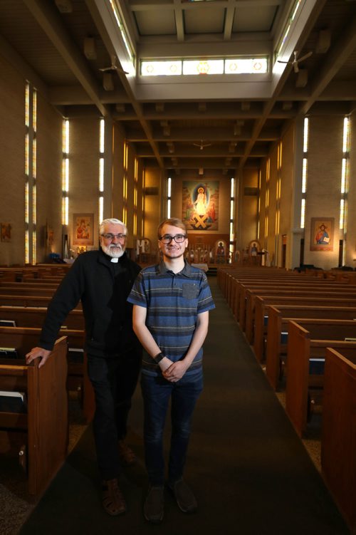RUTH BONNEVILLE / WINNIPEG FREE PRESS 

FAITH - Doors Open. 
Shrine of Blessed Martyr Velychkovsky participating in Doors Open Winnipeg

Subjects:  Father John Sianchuk, CSsR.  with student and tour guide, Eric Kolson in church.  



More info:
Blessed Bishop and Martyr Vasyl Velychkovsky, C.Ss.R. was beatified in 2001 by St. Pope John Paul II. His holy relics (a fully intact body) are enshrined in a shrine chapel at St. Josephs Ukrainian Catholic Church in Winnipeg, Manitoba, Canada. 
 
The Shrine Chapel contains the holy relics, a fully intact body, of Blessed Martyr Vasyl Velychkovsky. The chapel was constructed in 2002, designed by a local architect, Ben Wasylyshen. It is filled with symbolism and artwork which help the pilgrim enter into an atmosphere of prayer and into the presence of the holy.


See Brenda Suderman story.  

May 8, 2019
