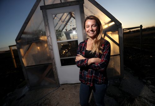 TREVOR HAGAN / WINNIPEG FREE PRESS
Maggie Wysocki in her own 100 square foot greenhouse north of the city, for Declan story, Thursday, May 9, 2019.