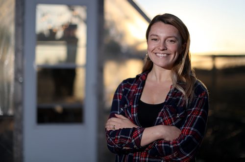 TREVOR HAGAN / WINNIPEG FREE PRESS
Maggie Wysocki in her own 100 square foot greenhouse north of the city, for Declan story, Thursday, May 9, 2019.